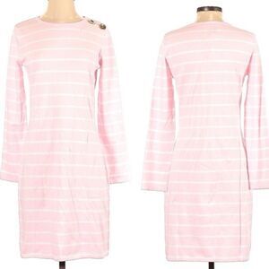 Sail To Sable - STS - Pink & White Striped Cotton Knit Midi Dress  ~ XS